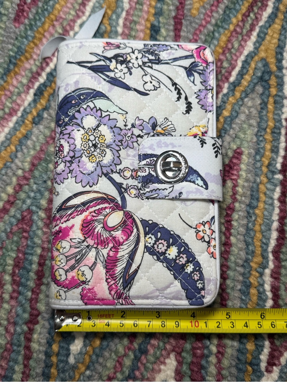 (SET OF 2)Vera Bradley Quilted Tote and Wallet - White with Pink & Purple Floral - Picture 16 of 16
